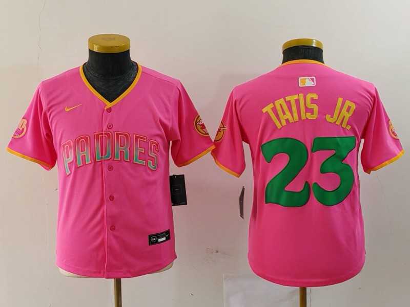 Youth San Diego Padres #23 Fernando Tatis Jr Pink Fashion Baseball Jersey